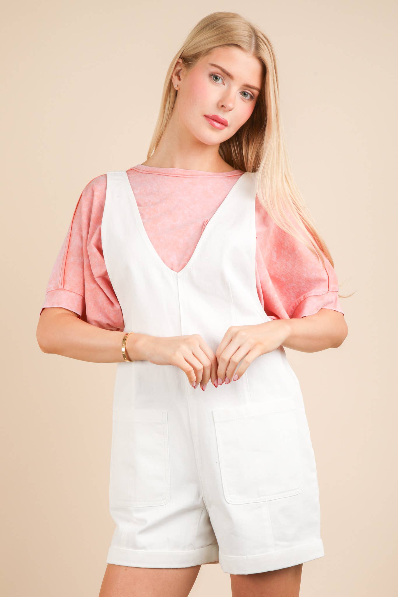 Washed Denim Casual Romper
