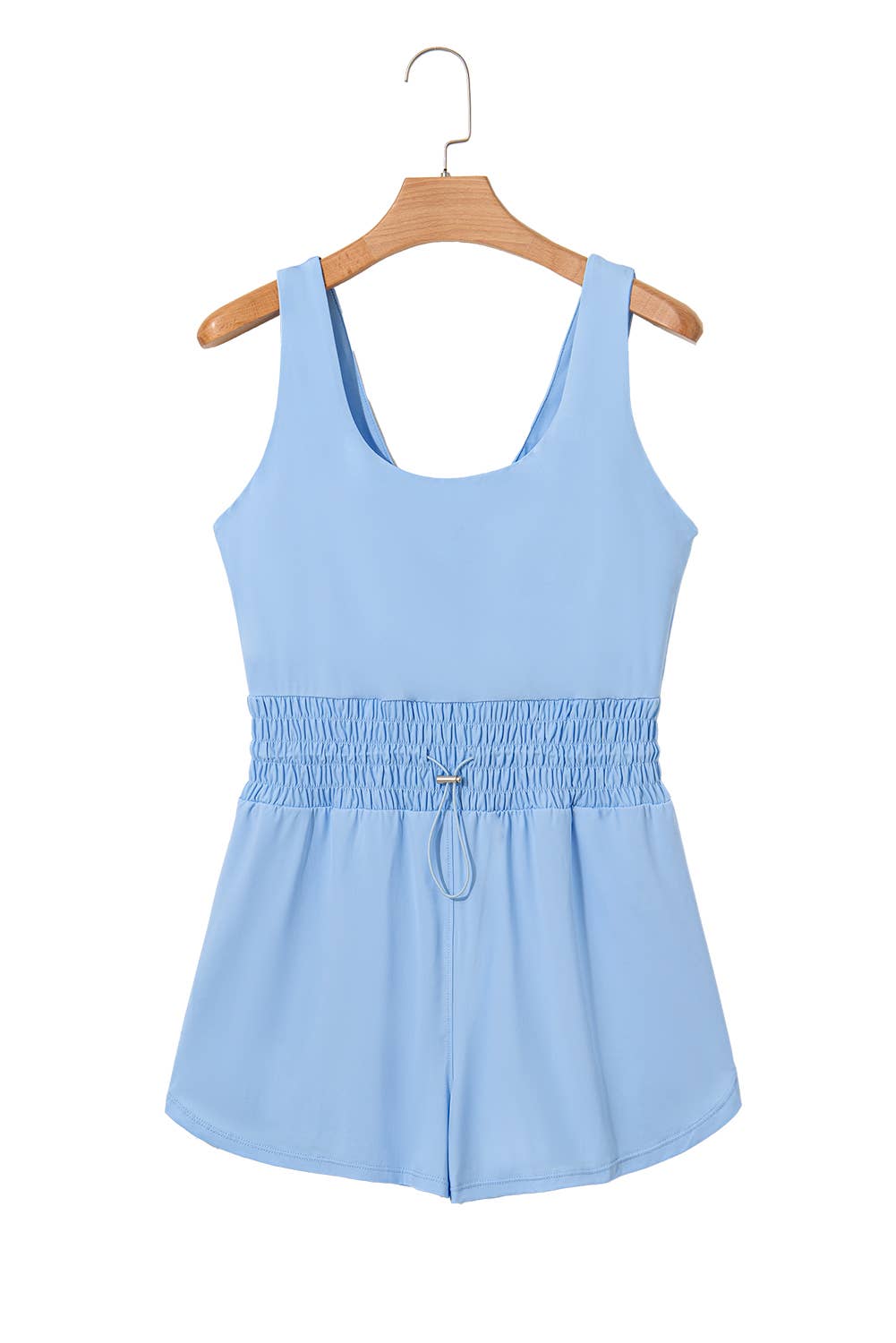 Solid Sleeveless Drawstring Waist Romper | S-XL
