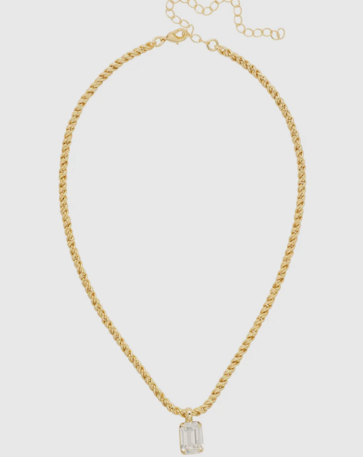 Emerald Rope Chain Pendant Necklace