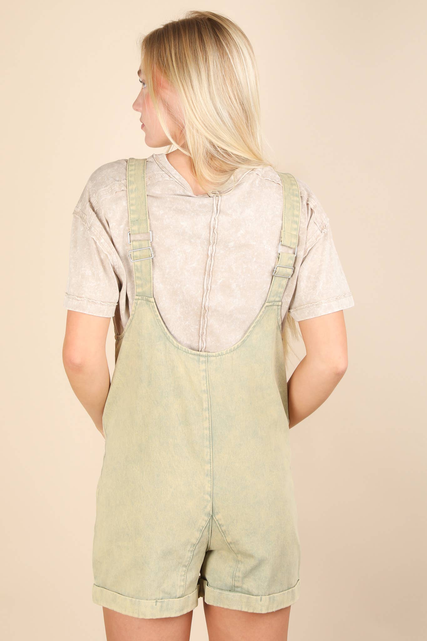 Washed Denim Casual Romper