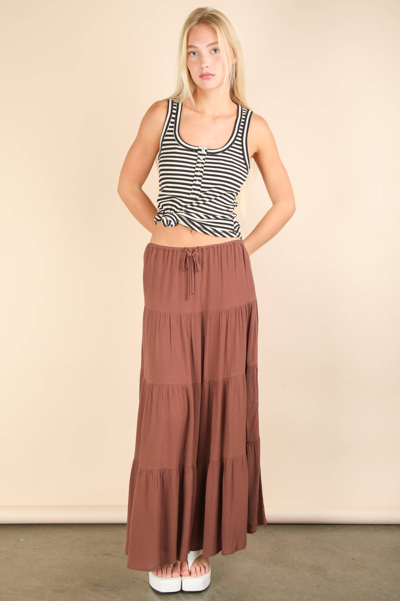 Solid Button Down Fitted Knit Tank Top