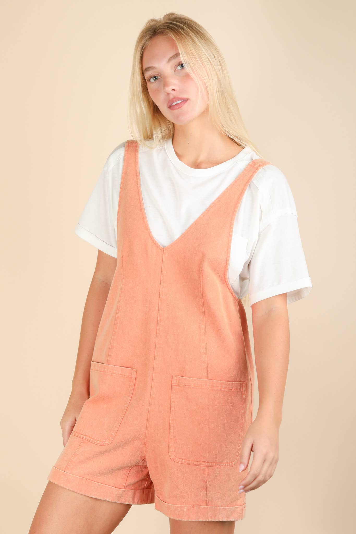 Washed Denim Casual Romper