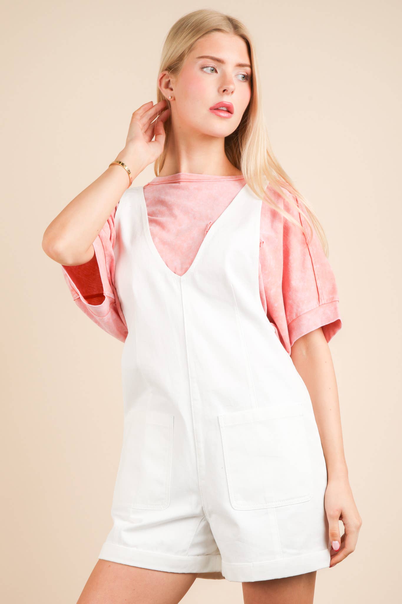Washed Denim Casual Romper