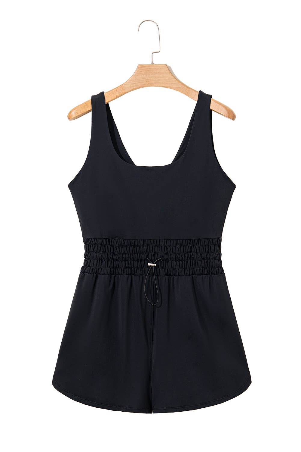 Solid Sleeveless Drawstring Waist Romper | S-XL