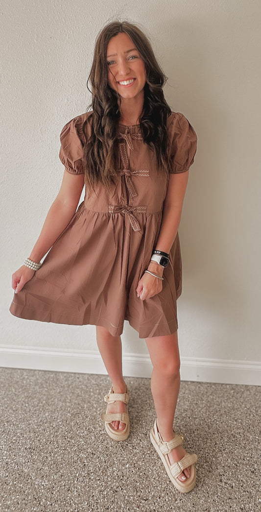 Cocoa Charm Bow Dress 🍫