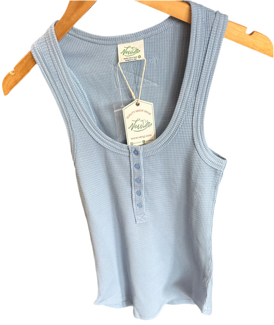 blue tank top