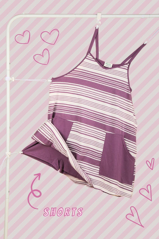 Comfy Striped Knit Mini Dress W/ Shorts Inside