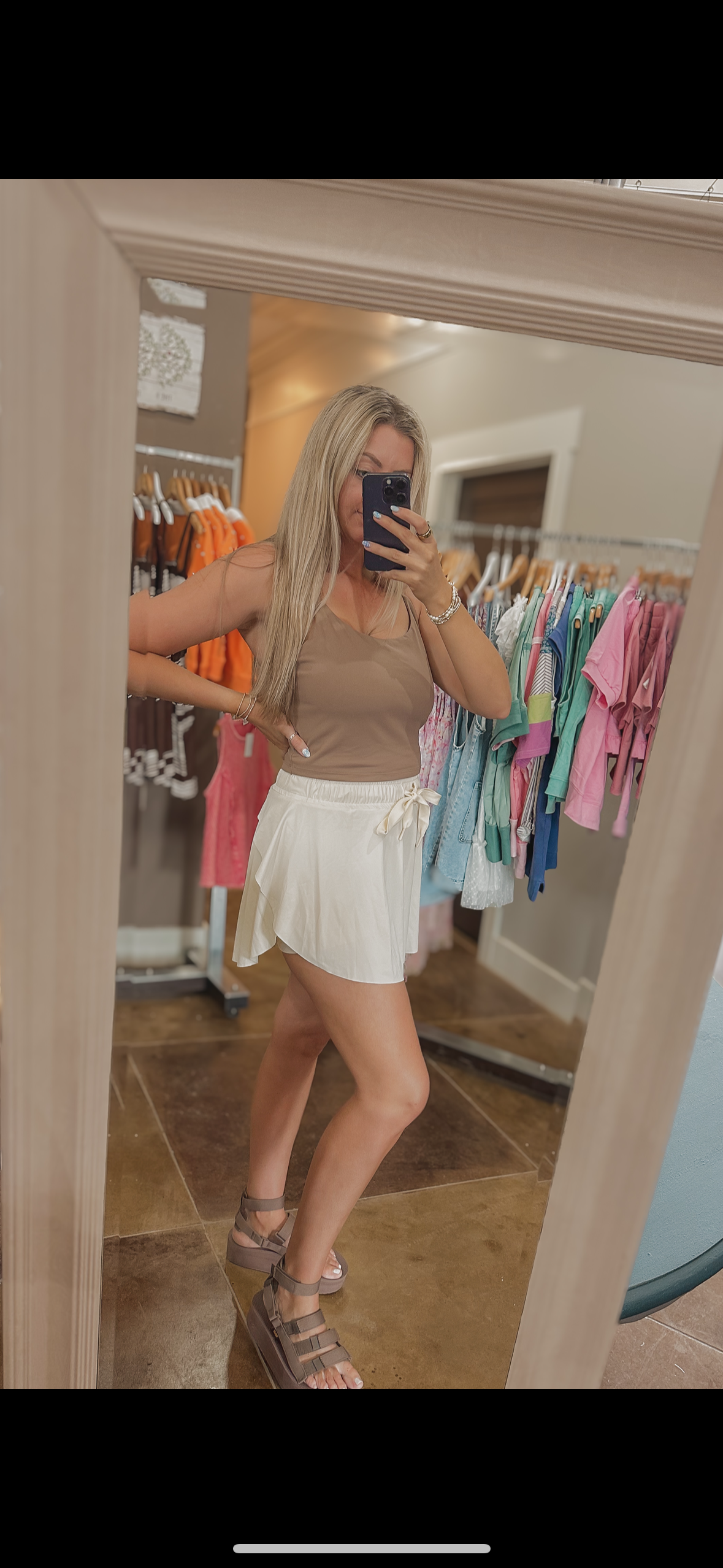 Drawstring High Waist Lined Tennis Skorts