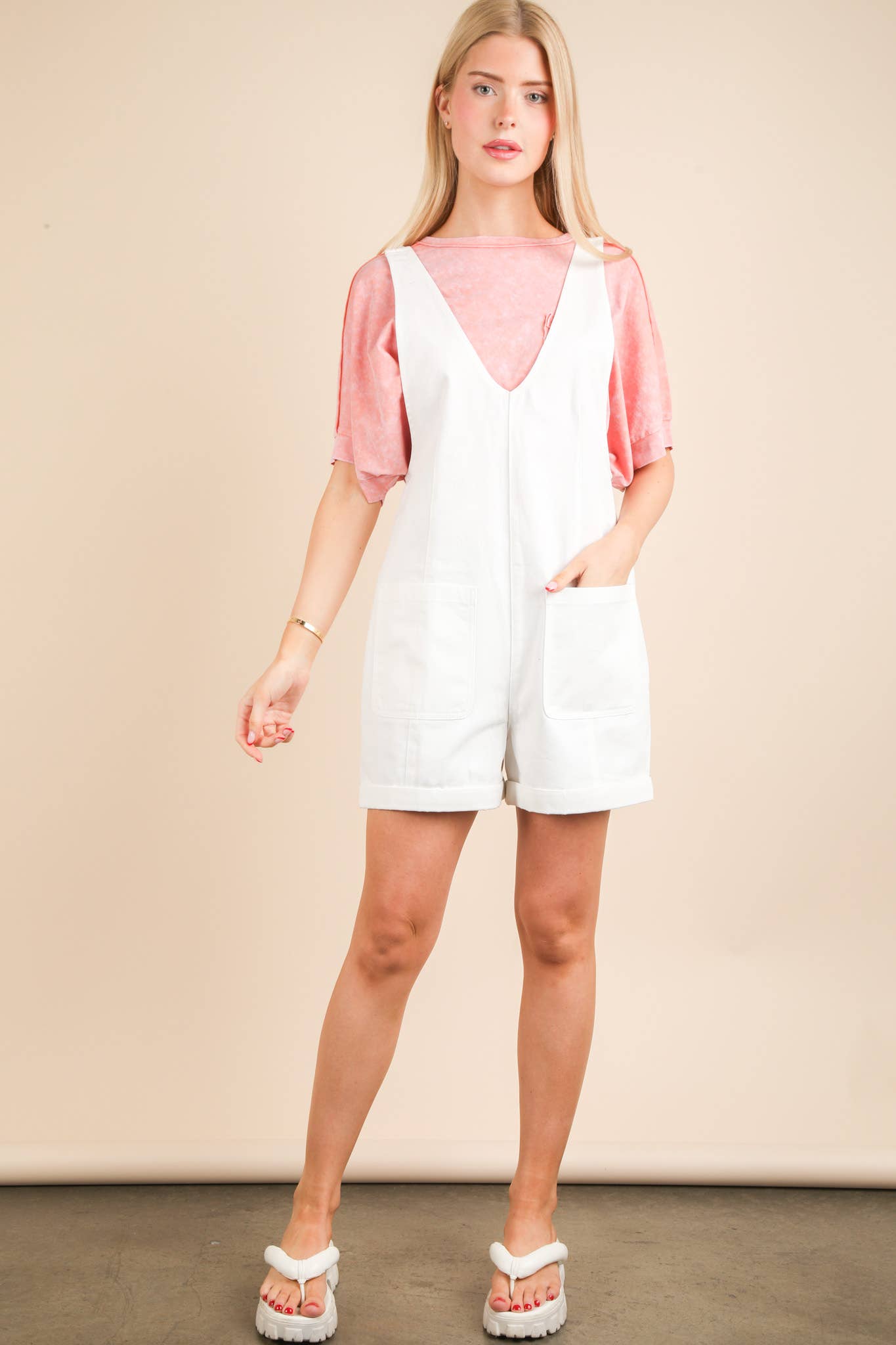 Washed Denim Casual Romper