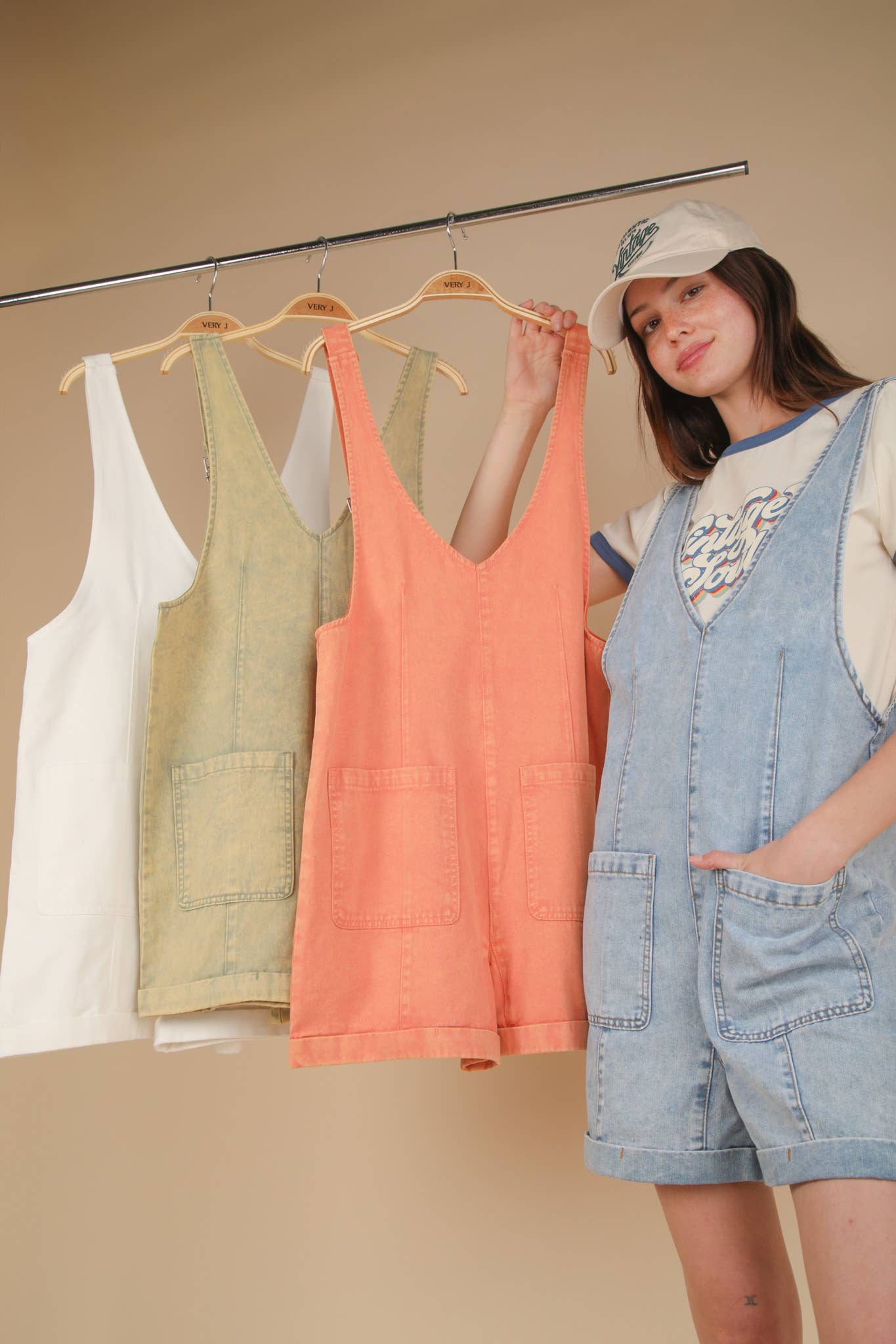 Washed Denim Casual Romper